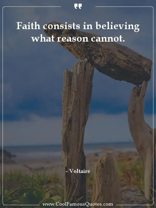 Faith consists in believing what reason cannot. inspirational quotes - Image for quote : Faith consists in believing what reason cannot.