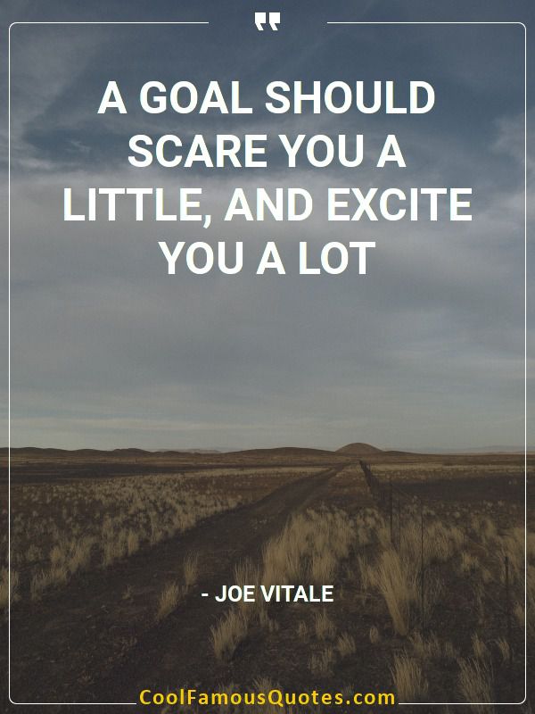 A goal should scare you a little, and excite you a lot