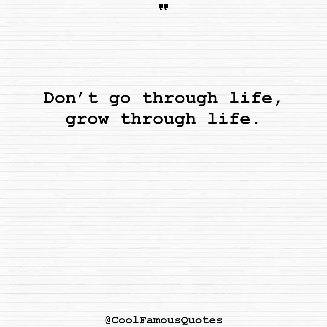 smart quotes,  life quotes, short quotesDon’t go through life, grow through life.